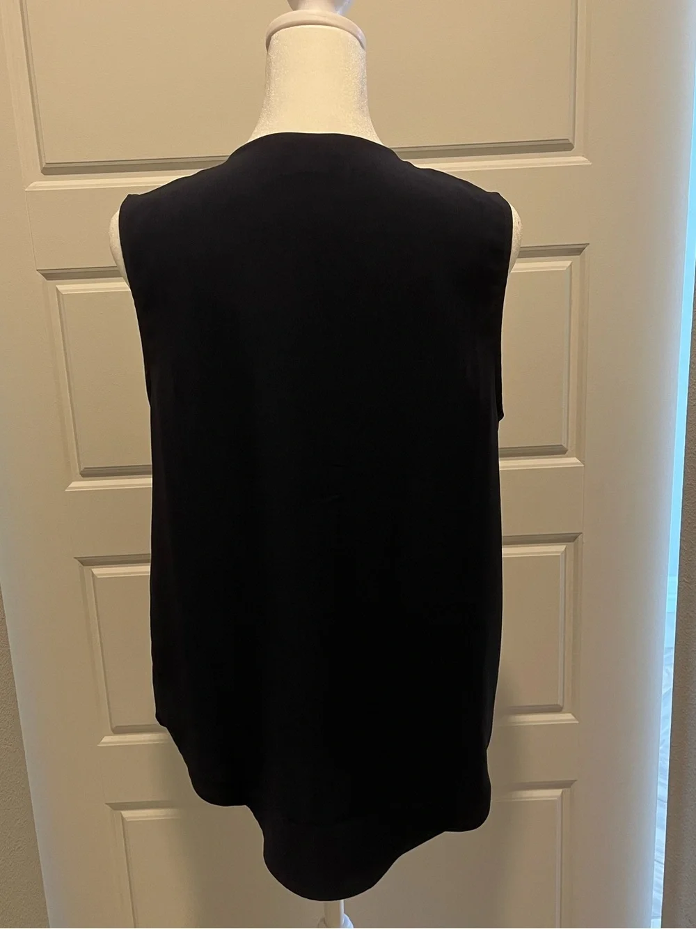 J. Crew Navy Ruffle Front Blouse